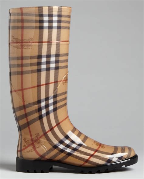 Designer Burberry Haymarket Rain Boots for Women 